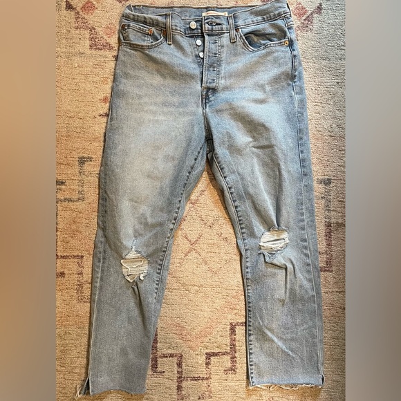 Levi's Wedgie Straight Light Blue Ankle & Cropped Jeans Women’s 31 - Picture 2 of 4